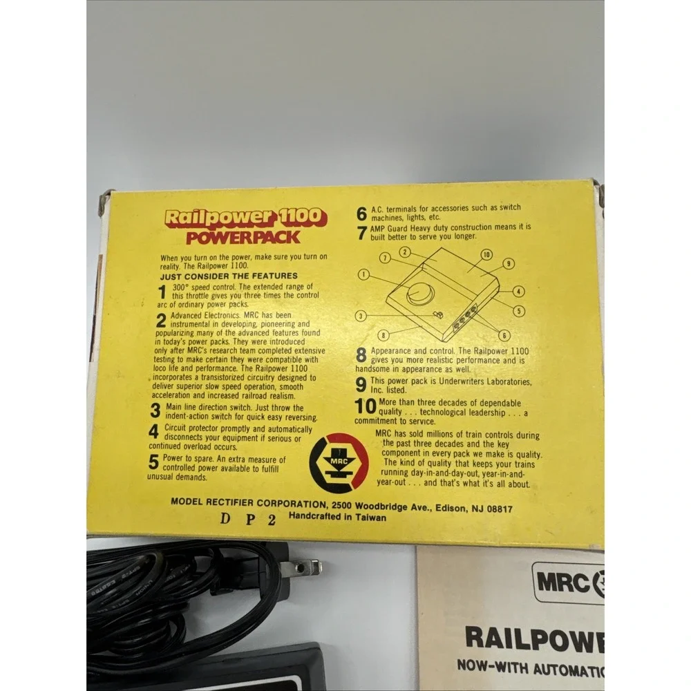 Railpower 1100 Hobby Transformer Powerpack for Model Railroad